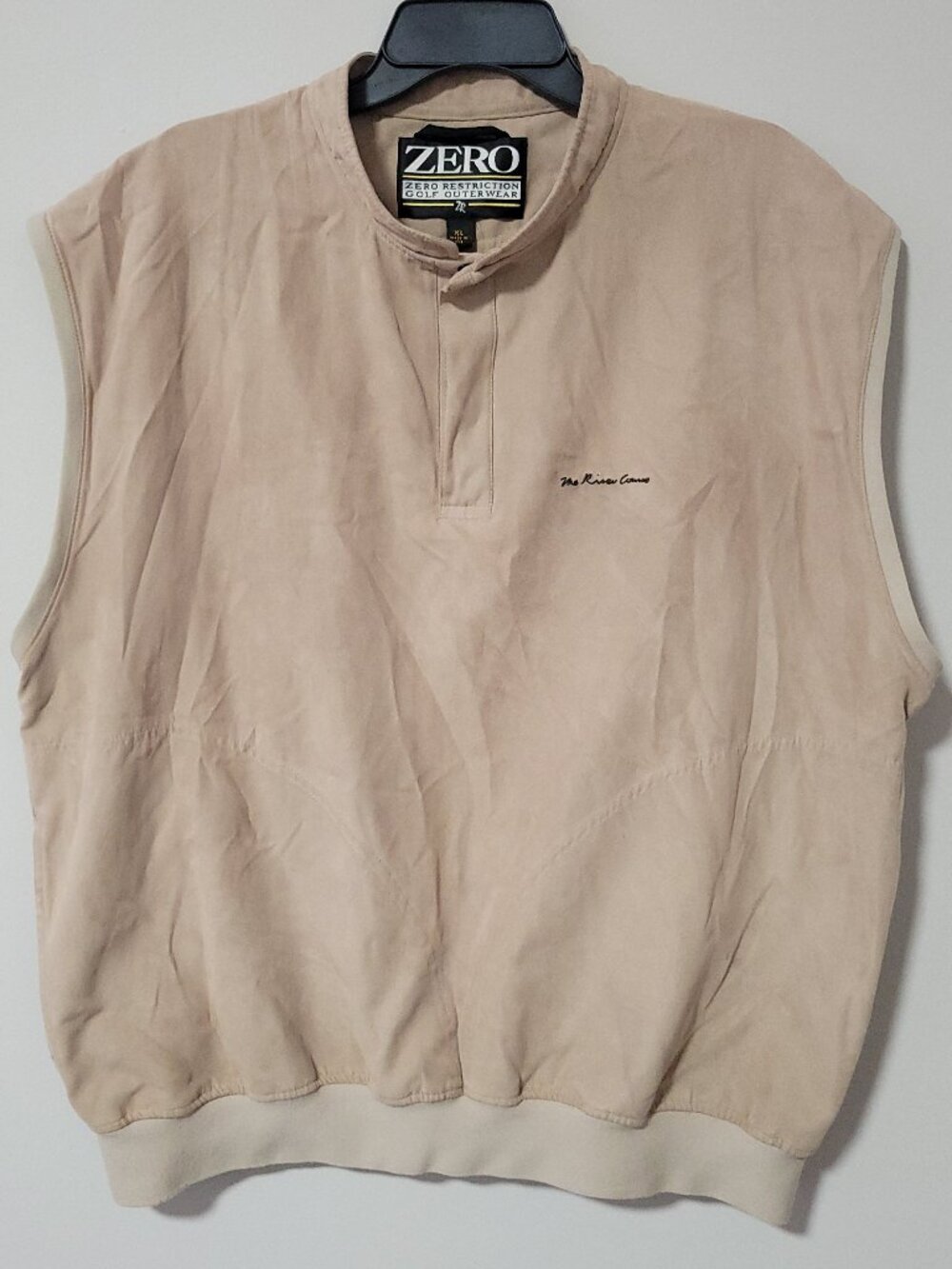Zero Restriction Vintage Golf Pullover Vest Mens XL Beige USA Sleeveless